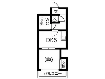 メゾン福谷Ⅰ(1DK/2階)の間取り写真