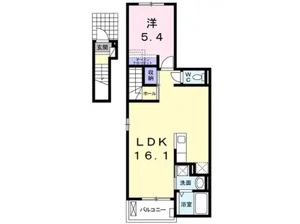 カルム笠寺(1LDK/2階)の間取り写真