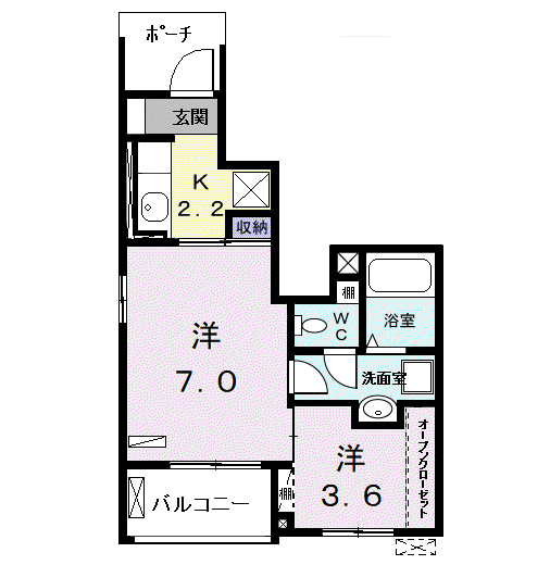 E STAGE Ⅲ(2K/1階)の間取り写真