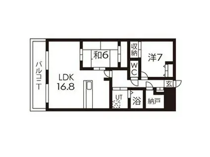 カーザアメイシア(2LDK/4階)の間取り写真