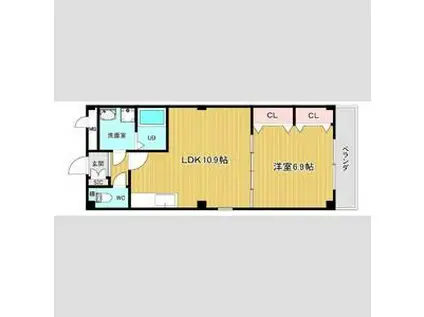 ソレイユ正徳(1LDK/2階)の間取り写真