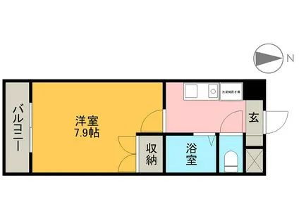 第2コーポ魚半(1K/3階)の間取り写真