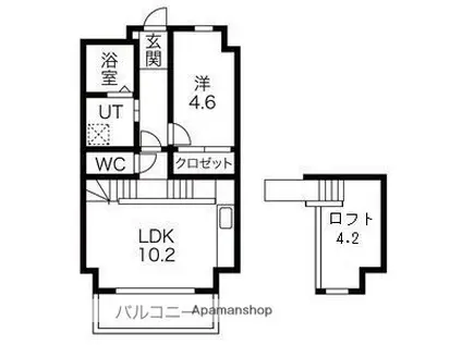 グランフォート新瑞橋(1LDK/2階)の間取り写真