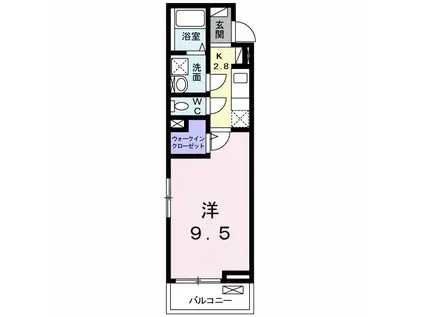 リバーサイド・大江(1K/2階)の間取り写真