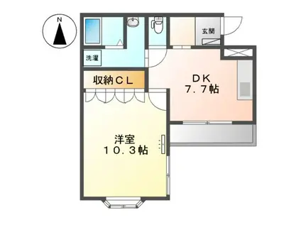 エルアール(1DK/2階)の間取り写真