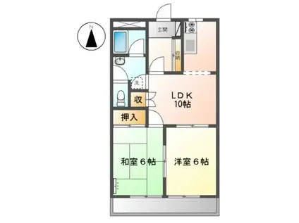 ダイアンサス82(2LDK/2階)の間取り写真
