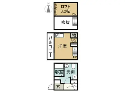 フォルトゥーナ柴田(1K/1階)の間取り写真