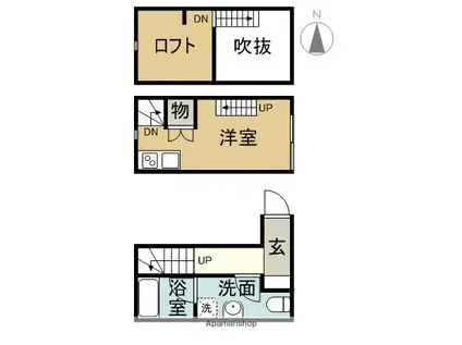 LE COCON新川町2(ワンルーム/1階)の間取り写真