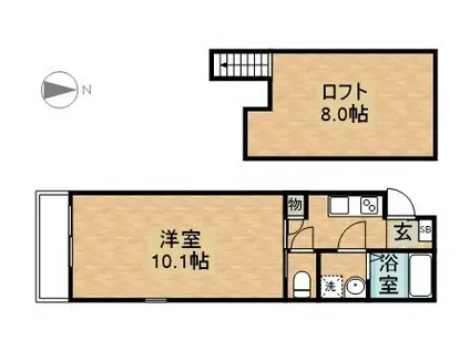 IN STYLE SHIBATA(1K/2階)の間取り写真