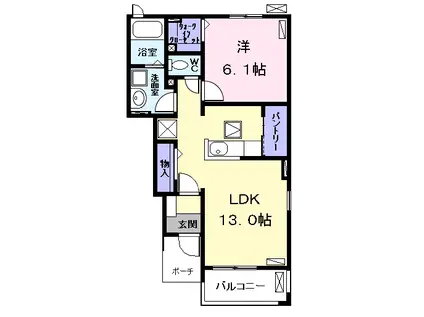 カサ カンパーナⅠ(1LDK/1階)の間取り写真