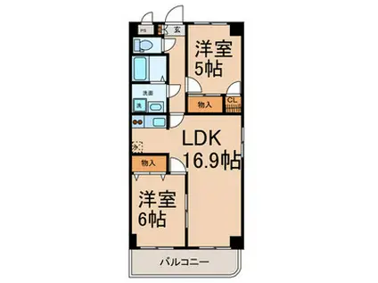 NK六番(2LDK/7階)の間取り写真