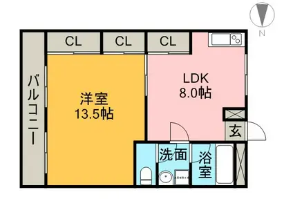 ヨイマンション(1LDK/4階)の間取り写真