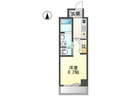 グランシャリオ波寄(1K/6階)の間取り写真