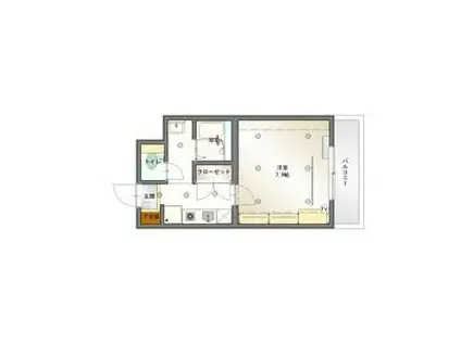 フロンティアU(1K/4階)の間取り写真