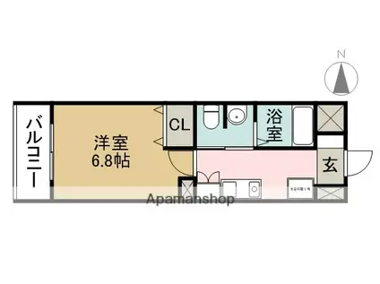 ポートタウンドルフィン(1K/4階)の間取り写真