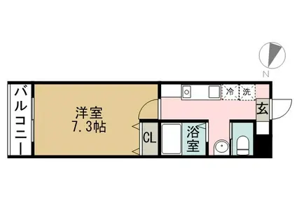 A-CITY七条(1K/4階)の間取り写真