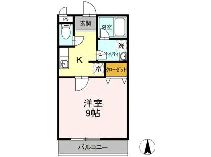 レクセルヒカリ(1K/2階)の間取り写真