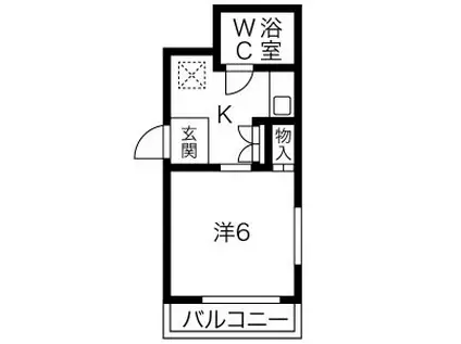 ドエル加藤(1K/3階)の間取り写真