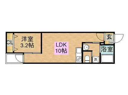 WARREN NISHIKIⅠ(1LDK/1階)の間取り写真