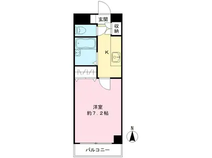 エクラ・ド・アージュ(1K/2階)の間取り写真