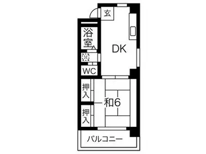 アクセスコート(1DK/3階)の間取り写真