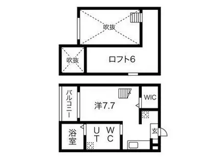 リーフアベニュー(ワンルーム/2階)の間取り写真