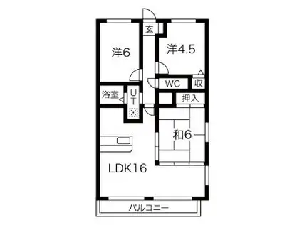 グランドヒルズ小碓1番館(3LDK/3階)の間取り写真