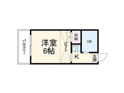 カーサ道徳(1K/2階)の間取り写真