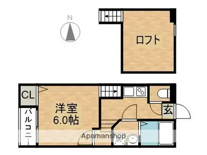 CREO六番町弐番館(1K/1階)の間取り写真