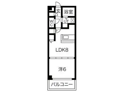 エクセレント港(1LDK/3階)の間取り写真