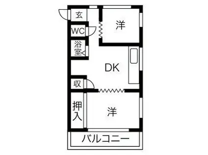 甚兵衛ハイツ(2DK/3階)の間取り写真