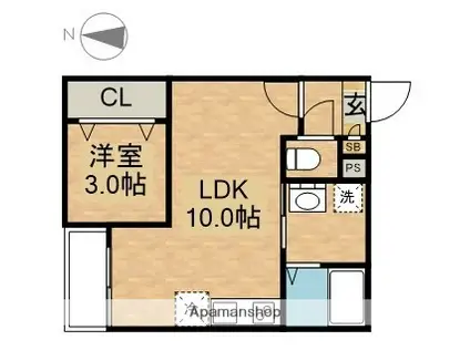 GRANDBLUE SHOHOⅠ(1LDK/2階)の間取り写真