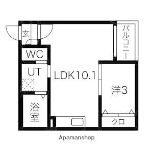 WARREN SUKEMITSU1(1LDK/3階)の間取り写真
