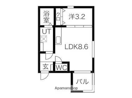 BELLE ROSE港北(1LDK/3階)の間取り写真