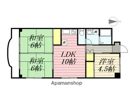 プレズ名古屋入場(3LDK/5階)の間取り写真