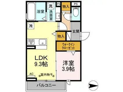 グラン桜台(1LDK/2階)の間取り写真
