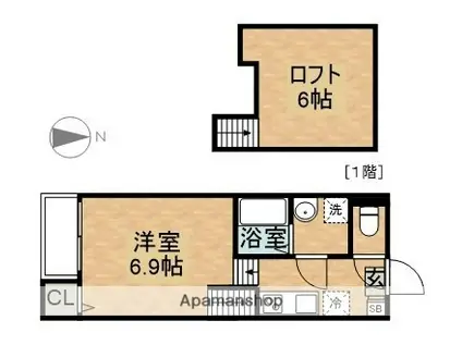 ATTA HOUSE(1K/2階)の間取り写真