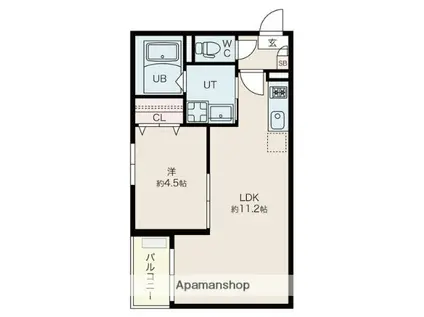 JACK KANSEIⅥ(1LDK/2階)の間取り写真