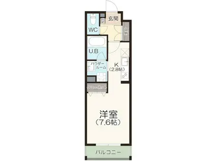 LUXTER柴田(1K/4階)の間取り写真