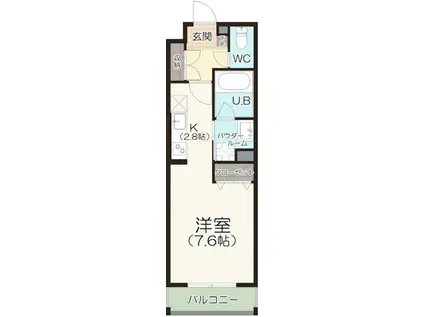 LUXTER柴田(1K/4階)の間取り写真