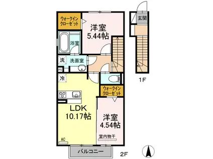 ELVITA(2LDK/2階)の間取り写真