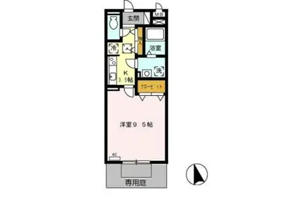 マ メゾン菊住W(1K/1階)の間取り写真