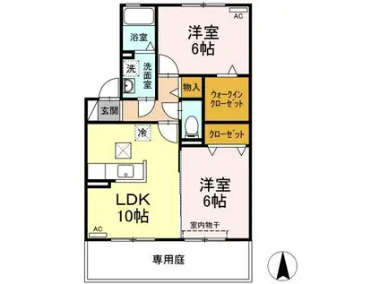 メゾン・ヴェール Y・T(2LDK/1階)の間取り写真