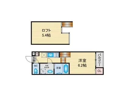 コンフォート東海通(1K/1階)の間取り写真