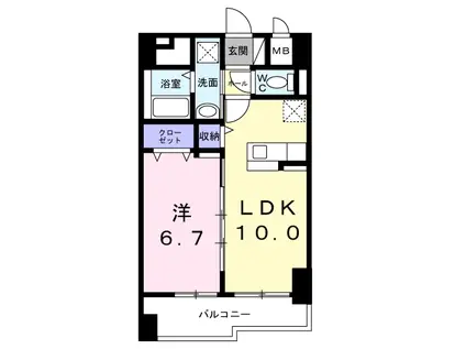 BRIGHT GATE 名古屋(1LDK/7階)の間取り写真