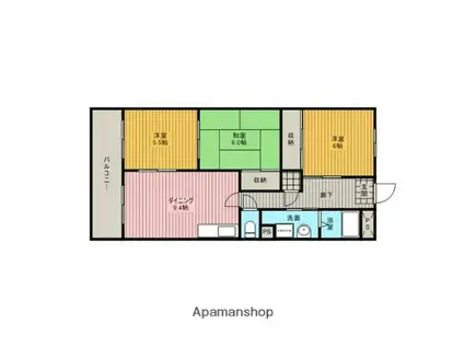 RAPPORT桜台(3DK/1階)の間取り写真