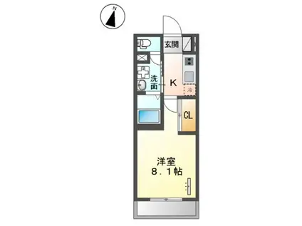 ヴァローレ日比野(1K/3階)の間取り写真