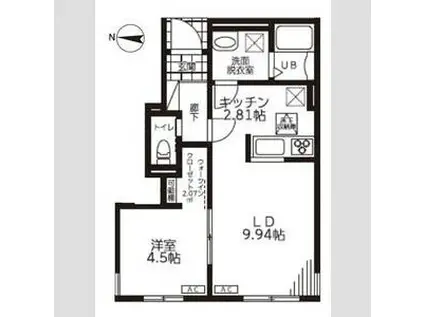 リーブルファイン源兵衛町(1LDK/1階)の間取り写真