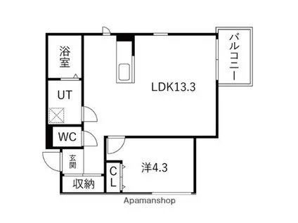 グレイスコート(1LDK/2階)の間取り写真