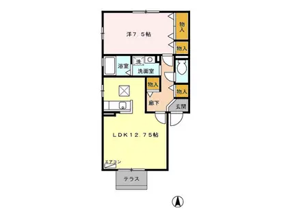 ウィルステージ(1LDK/1階)の間取り写真